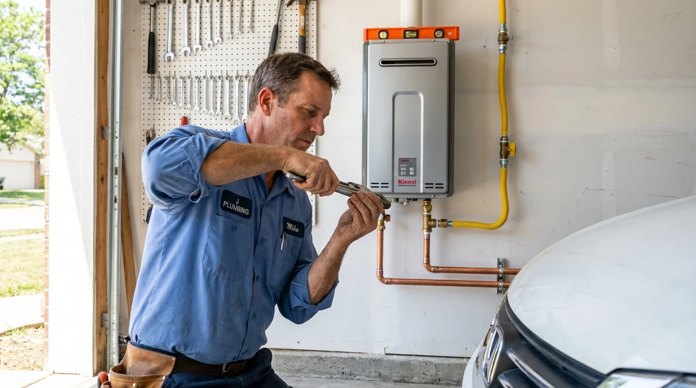 Tankless water heater installation by a Johns Plumbing LLC plumber in Croydon